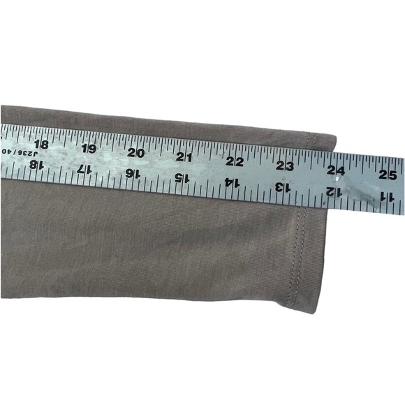 Express Size S Slinky Tan Neutral Crossover Top Ruched Surplice Modal Stretchy - Picture 10 of 12